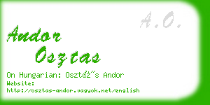 andor osztas business card